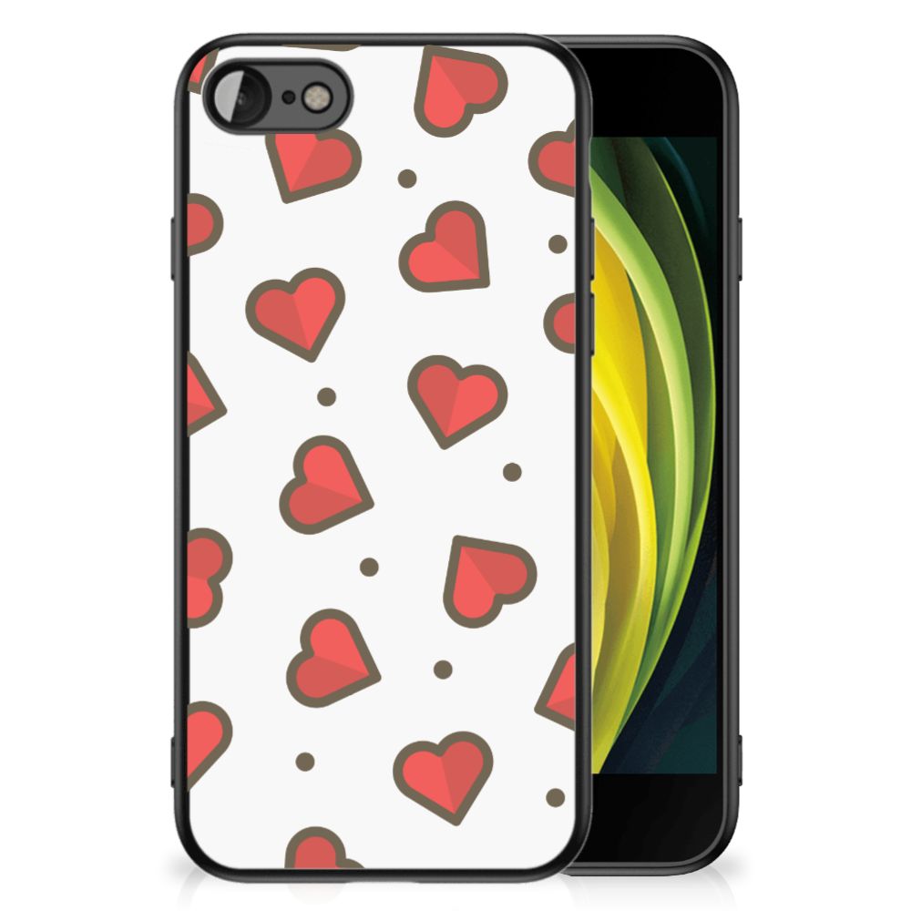 iPhone SE 2022 | SE 2020 | 7/8 Back Case Hearts featuring a colorful heart pattern on a protective cover.