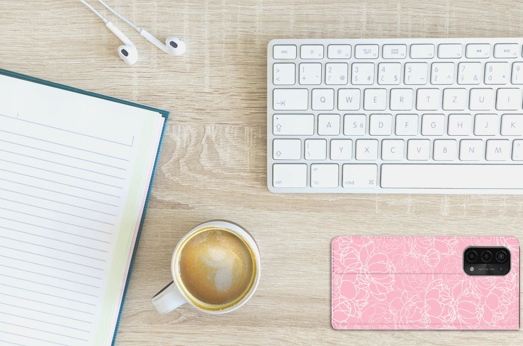 OPPO A54 5G | A74 5G | A93 5G Smart Cover White Flowers - B2C Telecom