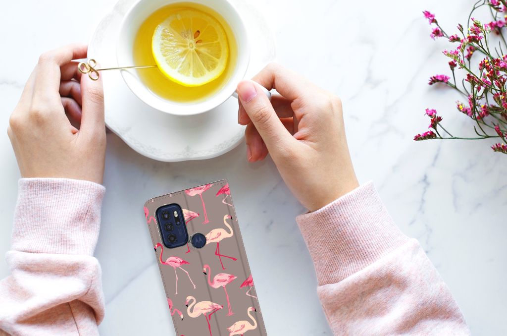 Motorola Moto G60s Hoesje maken Flamingo - B2C Telecom