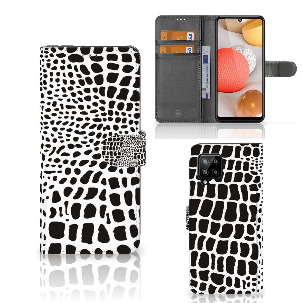 Samsung Galaxy A42 5G Telefoonhoesje met Pasjes Slangenprint