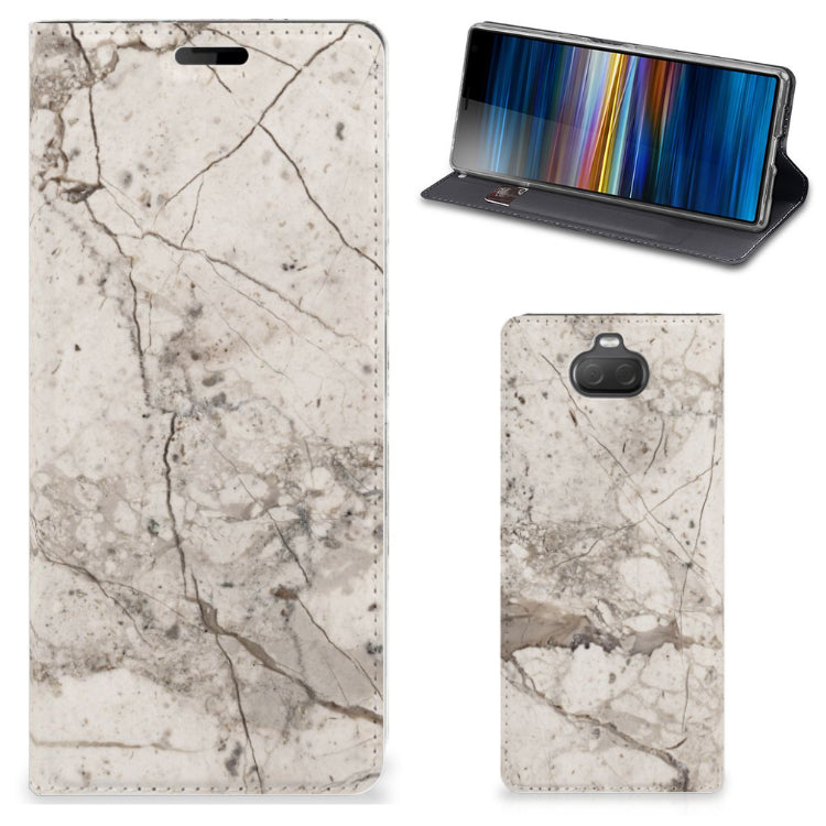 Sony Xperia 10 Standcase Marmer Beige