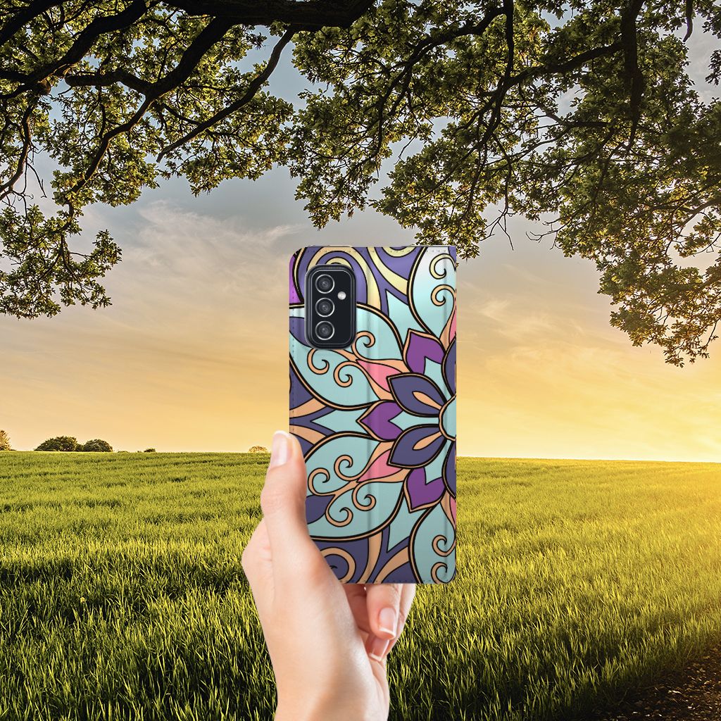 Samsung Galaxy M52 Smart Cover Purple Flower - B2C Telecom