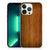 iPhone 13 Pro Max Bumper Hoesje Donker Hout met realistische houtprint voor optimale bescherming.