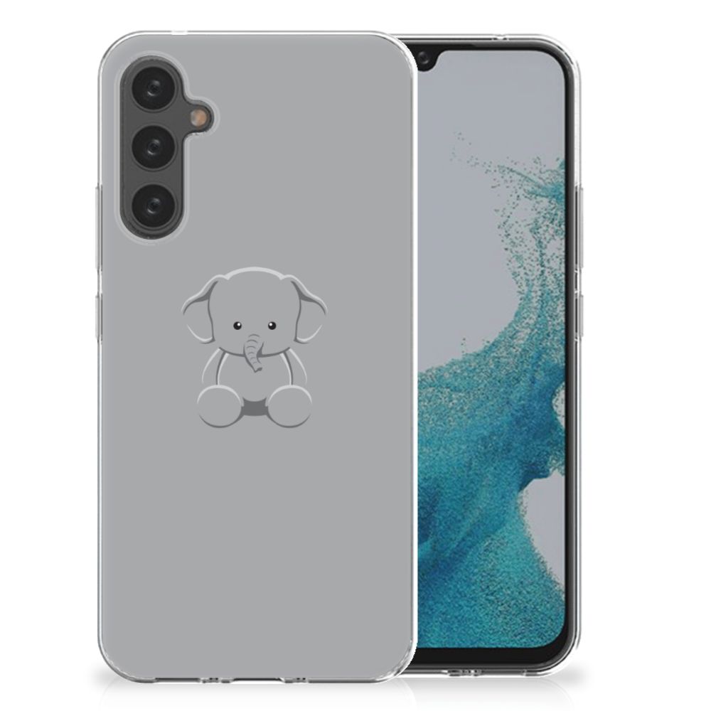 Samsung Galaxy A34 Telefoonhoesje met Naam Grijs Baby Olifant B2C Telecom