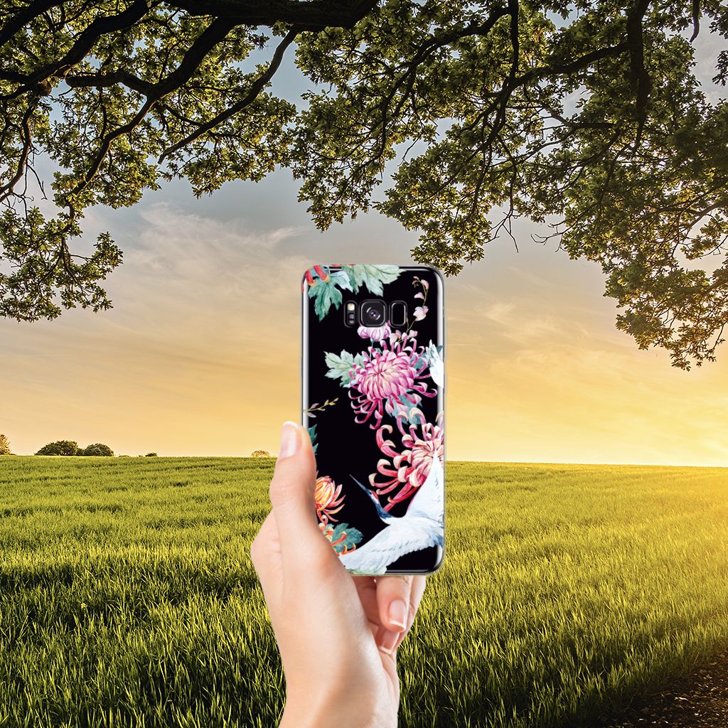 Samsung Galaxy S8 Plus TPU Hoesje Bird Flowers
