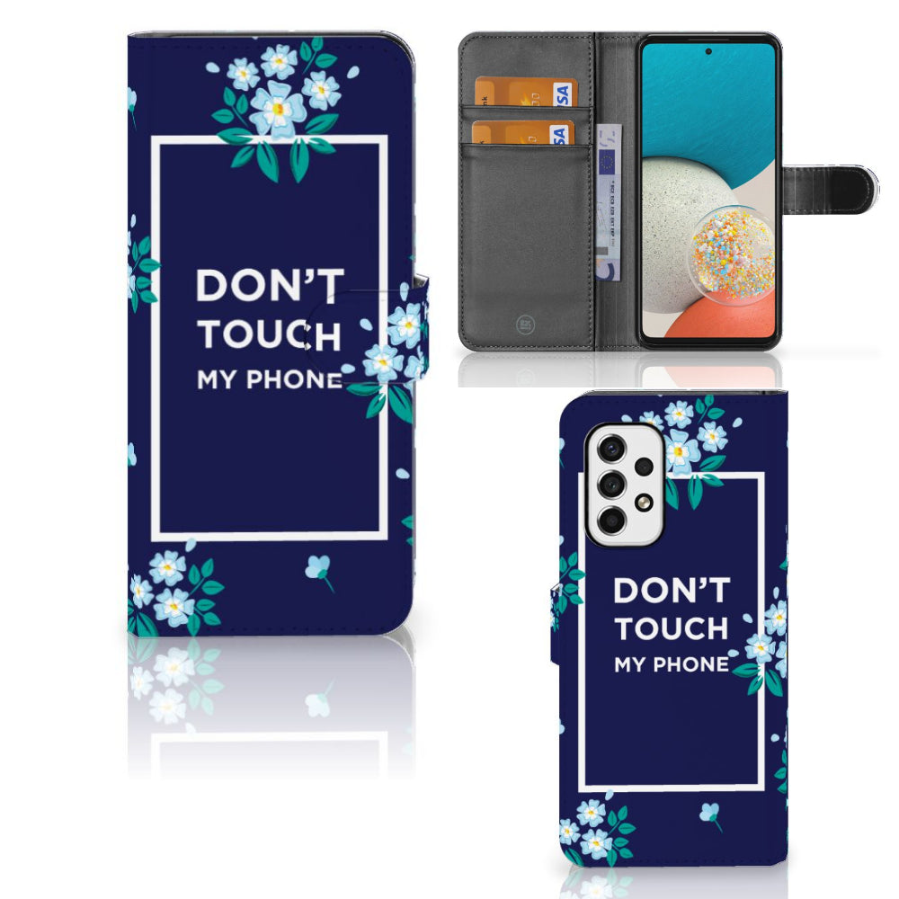 Samsung Galaxy A53 Portemonnee Hoesje Flowers Blue DTMP