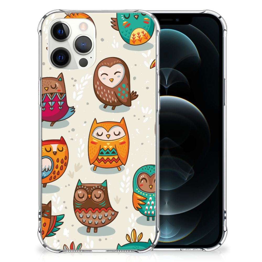 iPhone 12 Pro Max Case Anti-shock Vrolijke Uilen