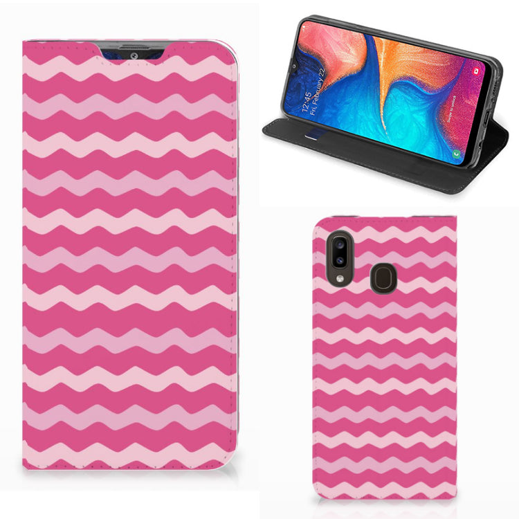 Samsung Galaxy A30 Hoesje met Magneet Waves Pink