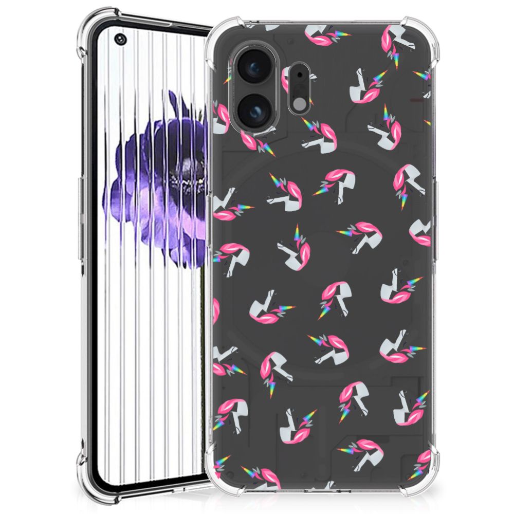 Doorzichtige Silicone Hoesje voor Nothing Phone (2) Unicorns