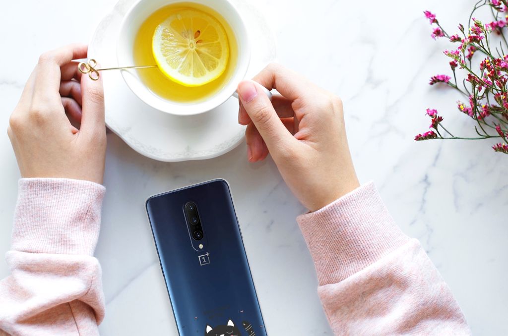 OnePlus 7 Pro Telefoonhoesje met Naam Cat Good Day
