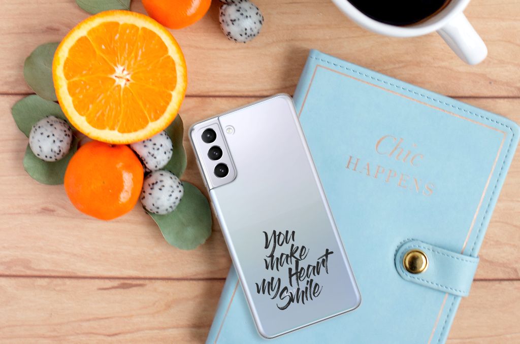 Samsung Galaxy S21 Plus Siliconen hoesje met naam Heart Smile B2C Telecom