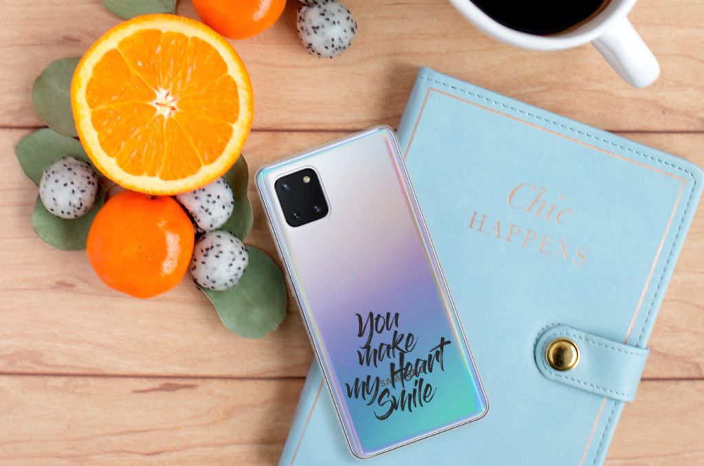 Samsung Galaxy Note 10 Lite Siliconen hoesje met naam Heart Smile B2C Telecom
