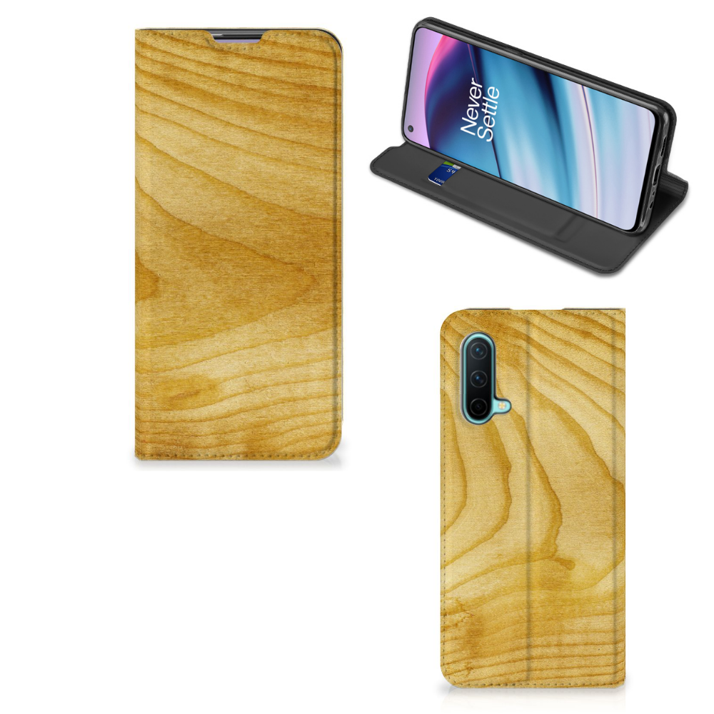 OnePlus Nord CE 5G Book Wallet Case Licht Hout - B2C Telecom