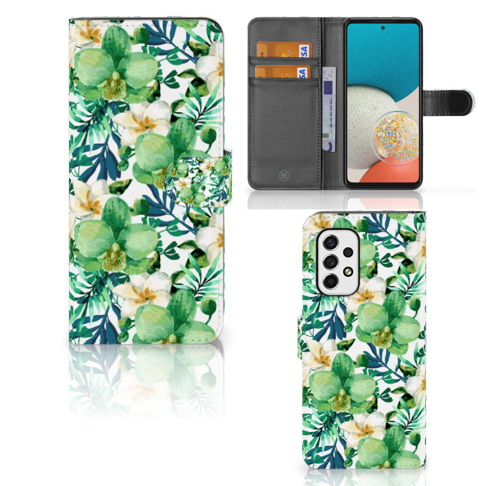 Samsung Galaxy A53 Hoesje Orchidee Groen