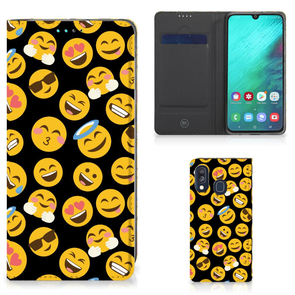 Samsung Galaxy A40 Hoesje met Magneet Emoji