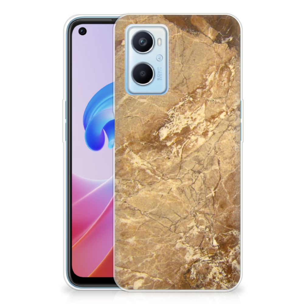OPPO A96 | OPPO A76 TPU Siliconen Hoesje Marmer Creme B2C Telecom