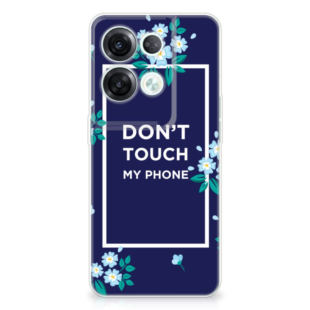 OPPO Reno8 Pro Silicone-hoesje Flowers Blue DTMP