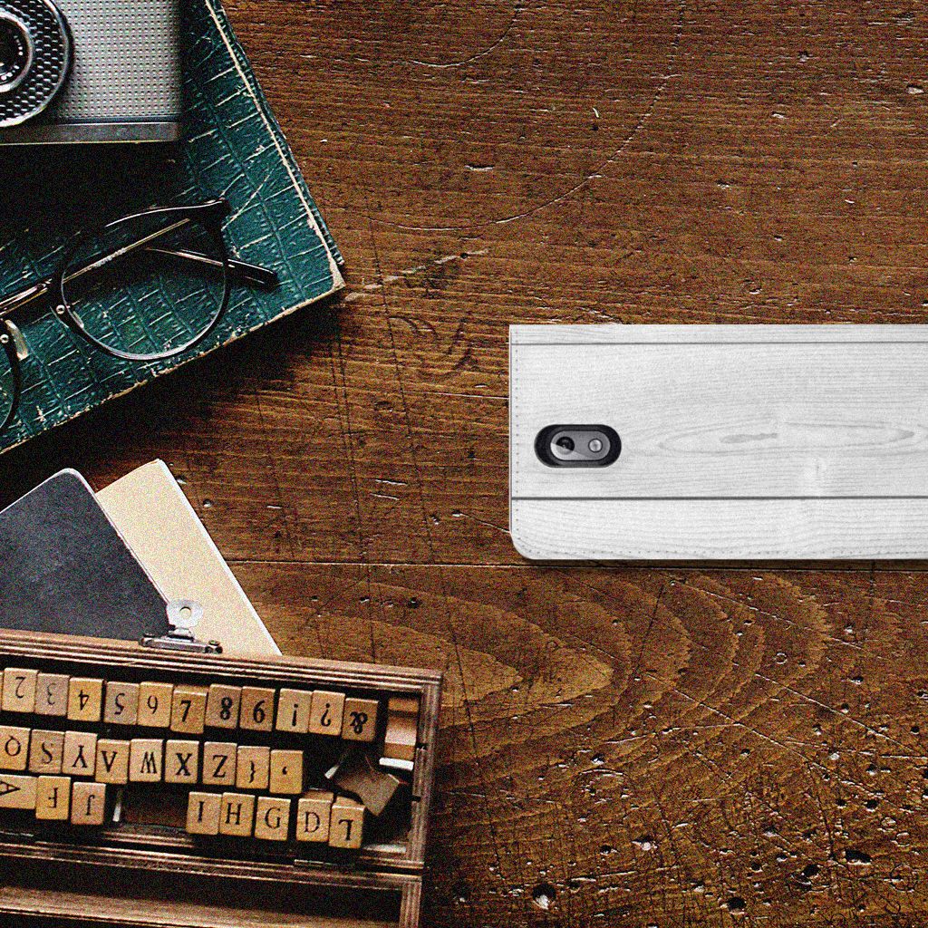 Nokia 3.1 (2018) Book Wallet Case White Wood