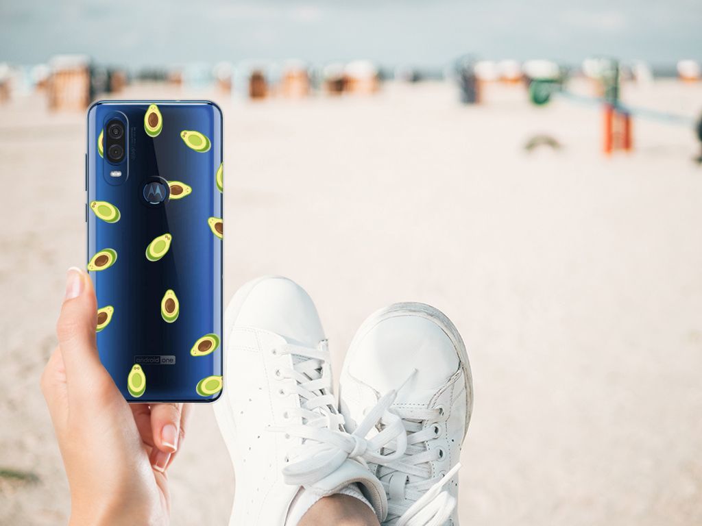 Motorola One Vision Siliconen Case Avocado