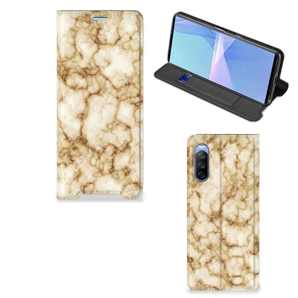 Sony Xperia 10 III Standcase Marmer Goud - B2C Telecom