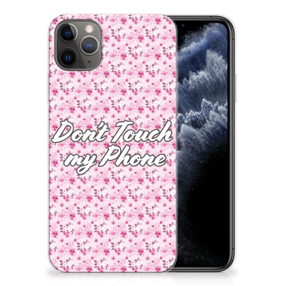 Apple iPhone 11 Pro Max Silicone-hoesje Flowers Pink DTMP