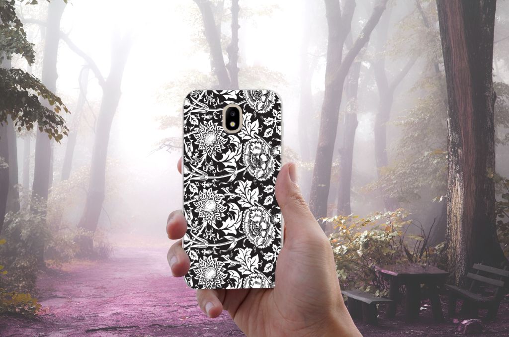 Samsung Galaxy J5 2017 TPU Case Black Flowers