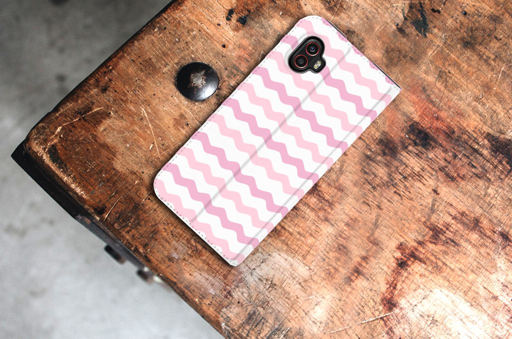 Samsung Galaxy Xcover 6 Pro Hoesje met Magneet Waves Roze - B2C Telecom