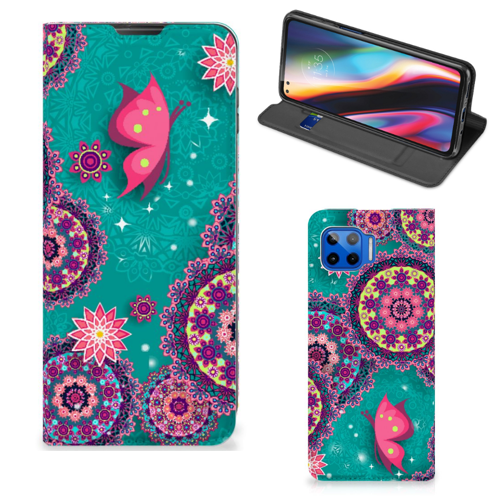 Motorola Moto G 5G Plus Bookcase Cirkels en Vlinders - B2C Telecom
