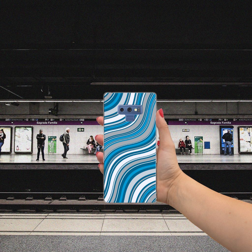 Samsung Galaxy Note 9 TPU bumper Waves Blue