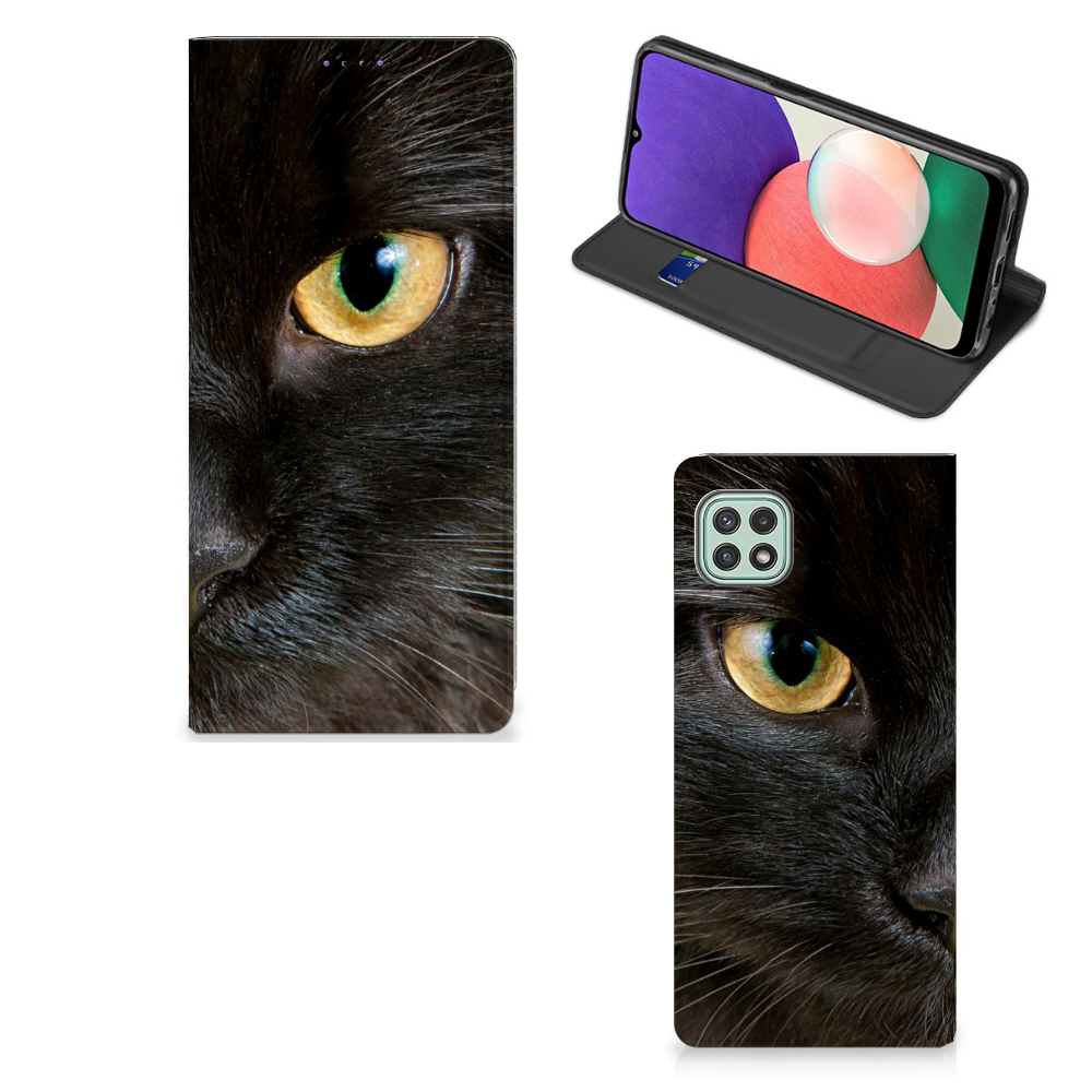 Samsung Galaxy A22 5G Hoesje maken Zwarte Kat - B2C Telecom