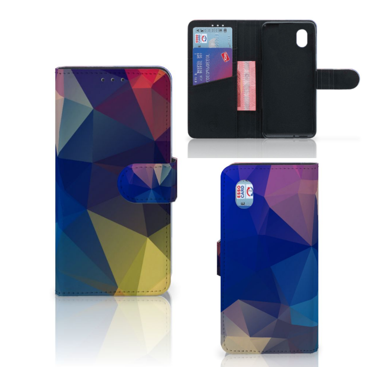 Polygon Dark Hoesje Alcatel 1B (2020) Kunstleer TPU Meerkleurig Kaartsleuven 3 Pasjes Optimale Bescherming | Book Case