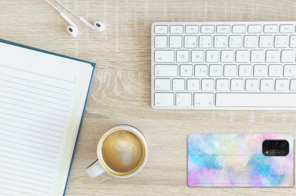 Bookcase OPPO A54 5G | A74 5G | A93 5G Watercolor Light - B2C Telecom