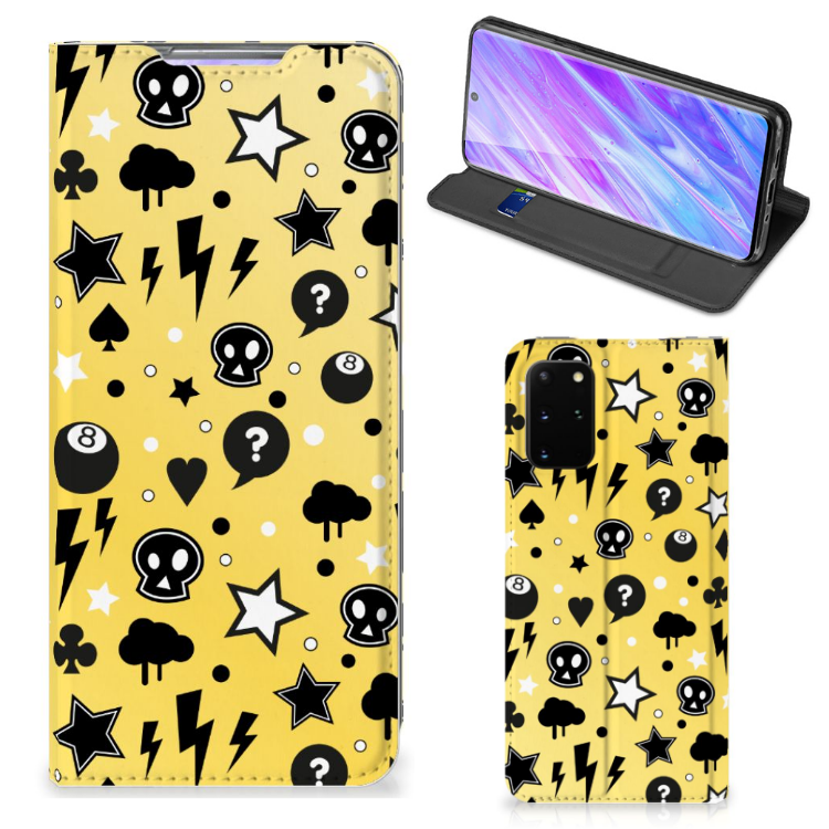 Mobiel BookCase Samsung Galaxy S20 Plus Punk Geel - B2C Telecom