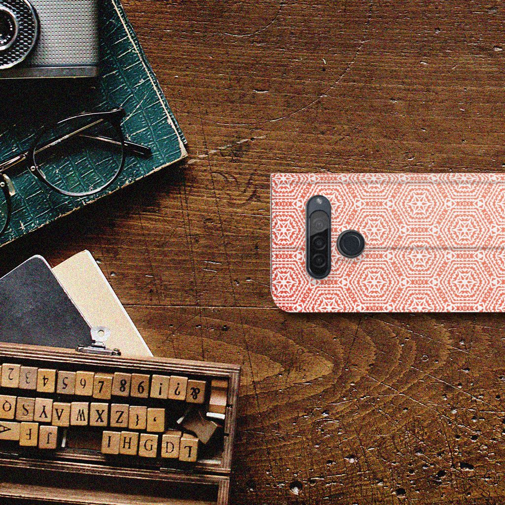 LG G8s Thinq Hoesje met Magneet Pattern Orange - B2C Telecom