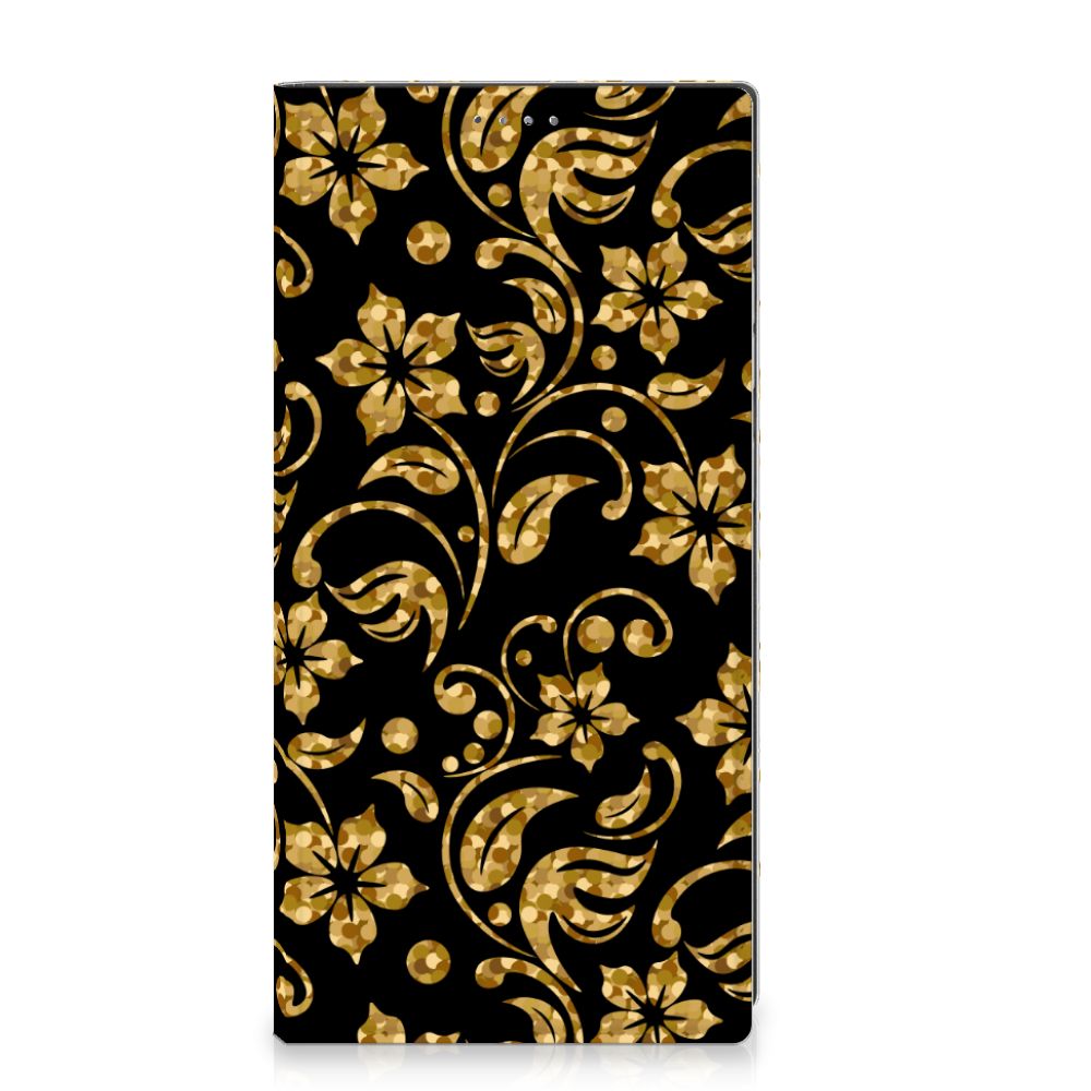 Samsung Galaxy S24 Ultra Smart Cover Gouden Bloemen