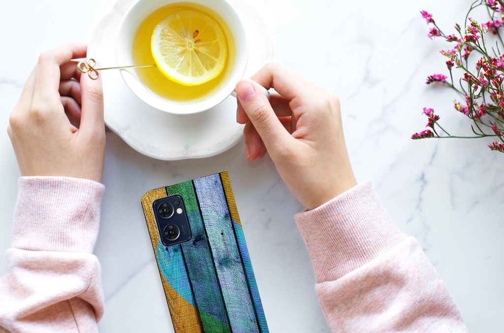 OPPO Find X5 Lite | Reno7 5G Book Wallet Case Wood Heart - Cadeau voor je Vriend - B2C Telecom