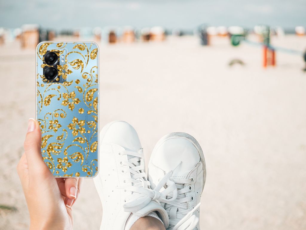 OPPO A77 | A57 5G TPU Case Gouden Bloemen B2C Telecom