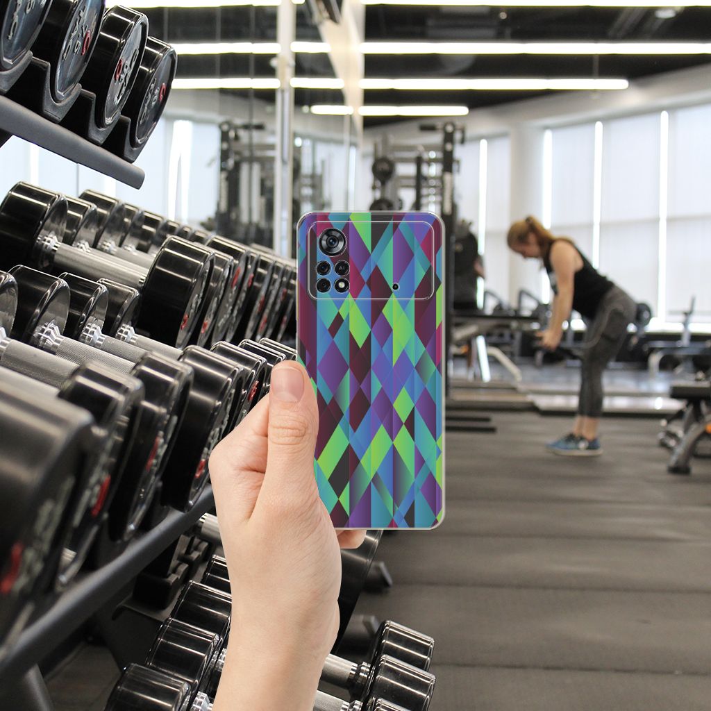 Xiaomi Poco X4 Pro 5G TPU Hoesje Abstract Green Blue