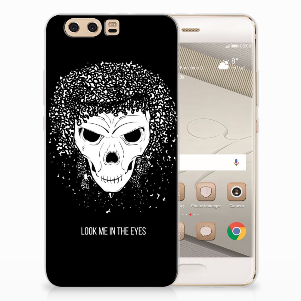 Silicone Back Case Huawei P10 Plus Skull Hair