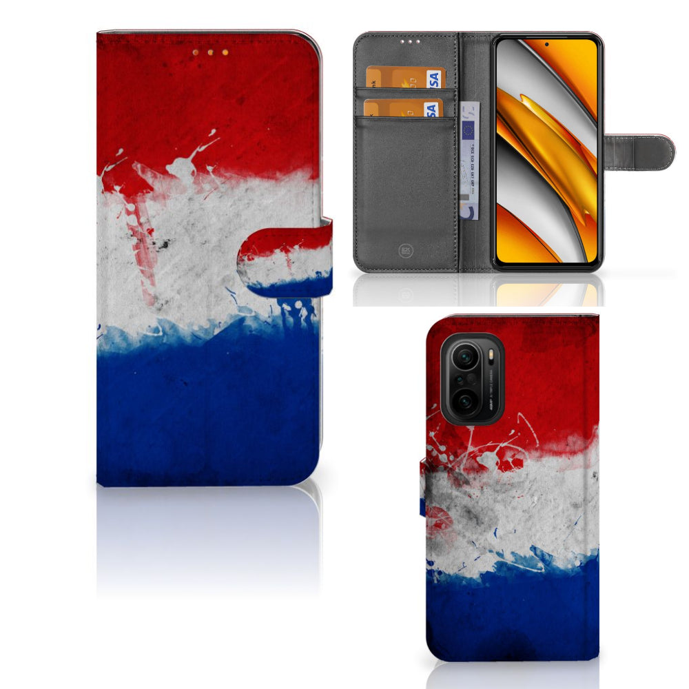 Poco F3 | Xiaomi Mi 11i Bookstyle Case Nederland met artistiek design van de Nederlandse vlag