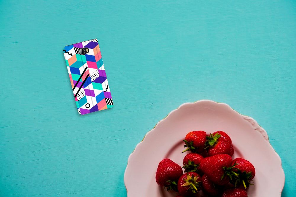 Huawei Y5 2 | Y6 Compact Stand Case Blokken Kleurrijk