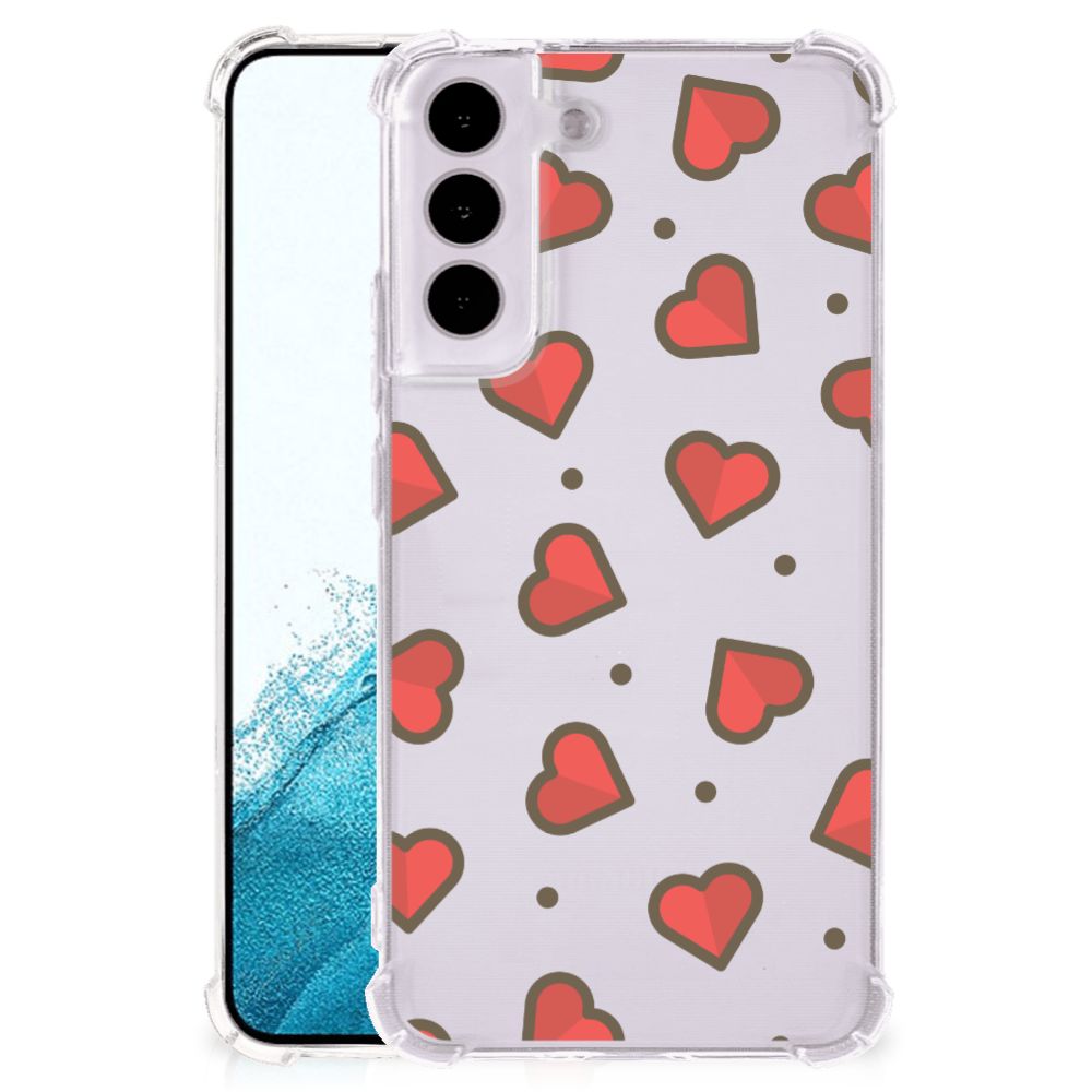 Samsung Galaxy S22 Doorzichtige Silicone Hoesje Hearts