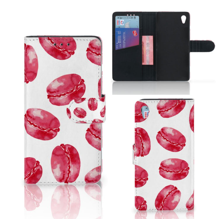 Sony Xperia Z3 Book Cover Pink Macarons