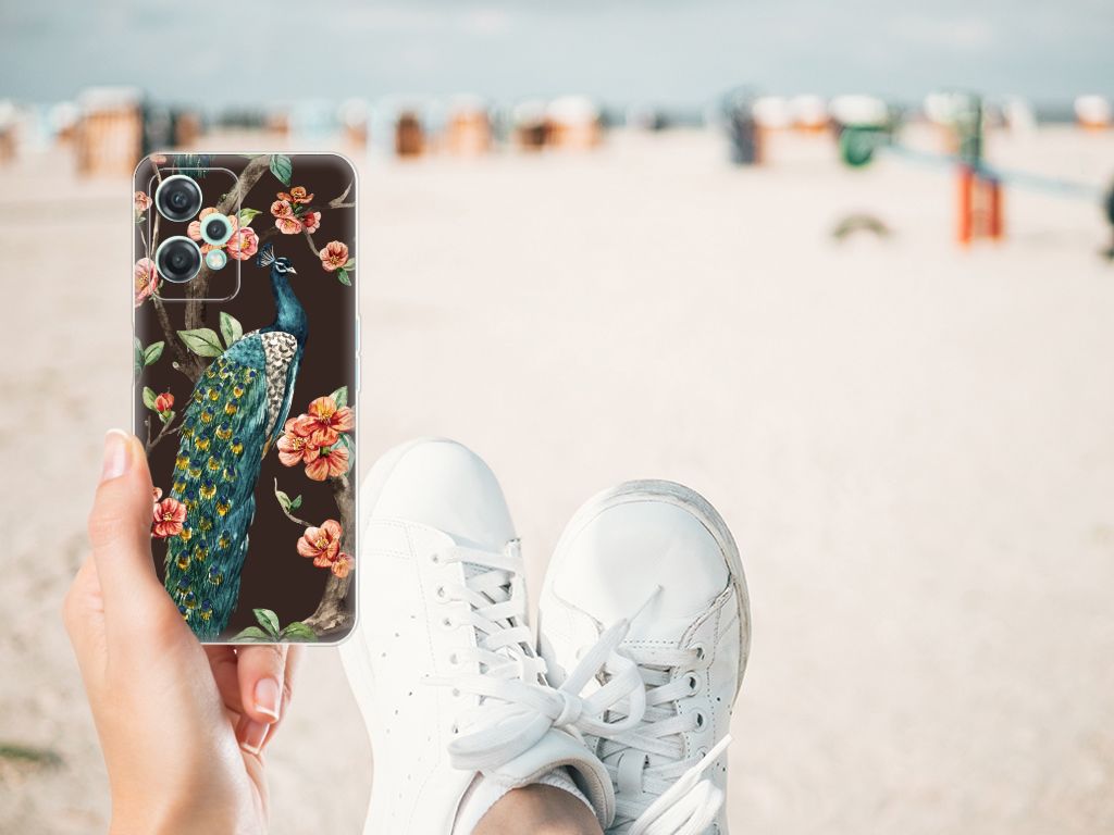 OnePlus Nord CE 2 Lite TPU Hoesje Pauw met Bloemen B2C Telecom