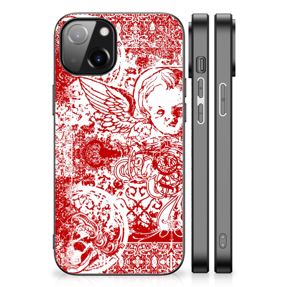Telefoonhoesje Apple iPhone 13/14 Angel Skull Rood