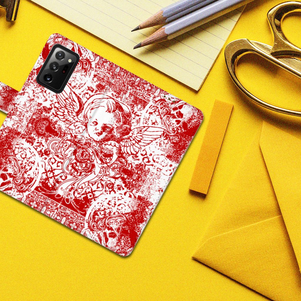 Telefoonhoesje met Naam Samsung Galaxy Note20 Ultra Angel Skull Rood