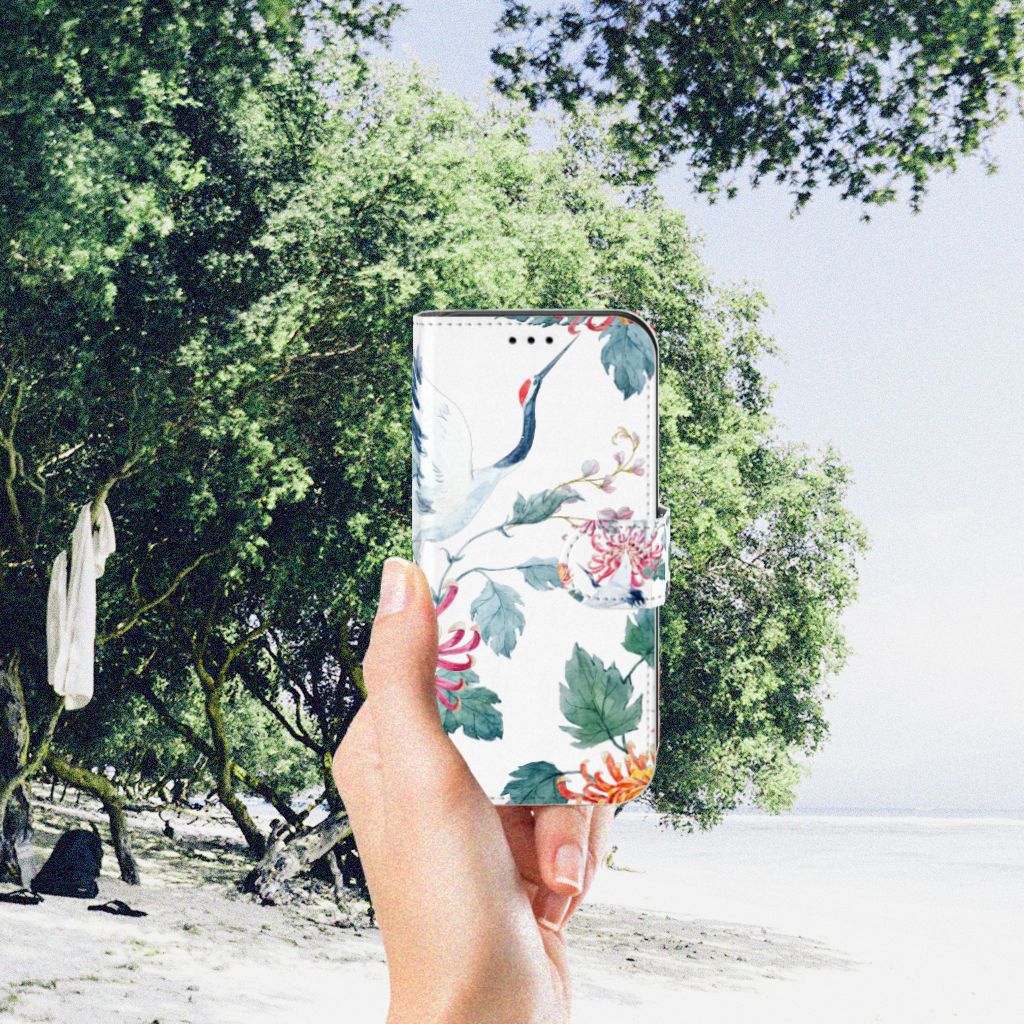 Apple iPhone 11 Pro Telefoonhoesje met Pasjes Bird Flowers
