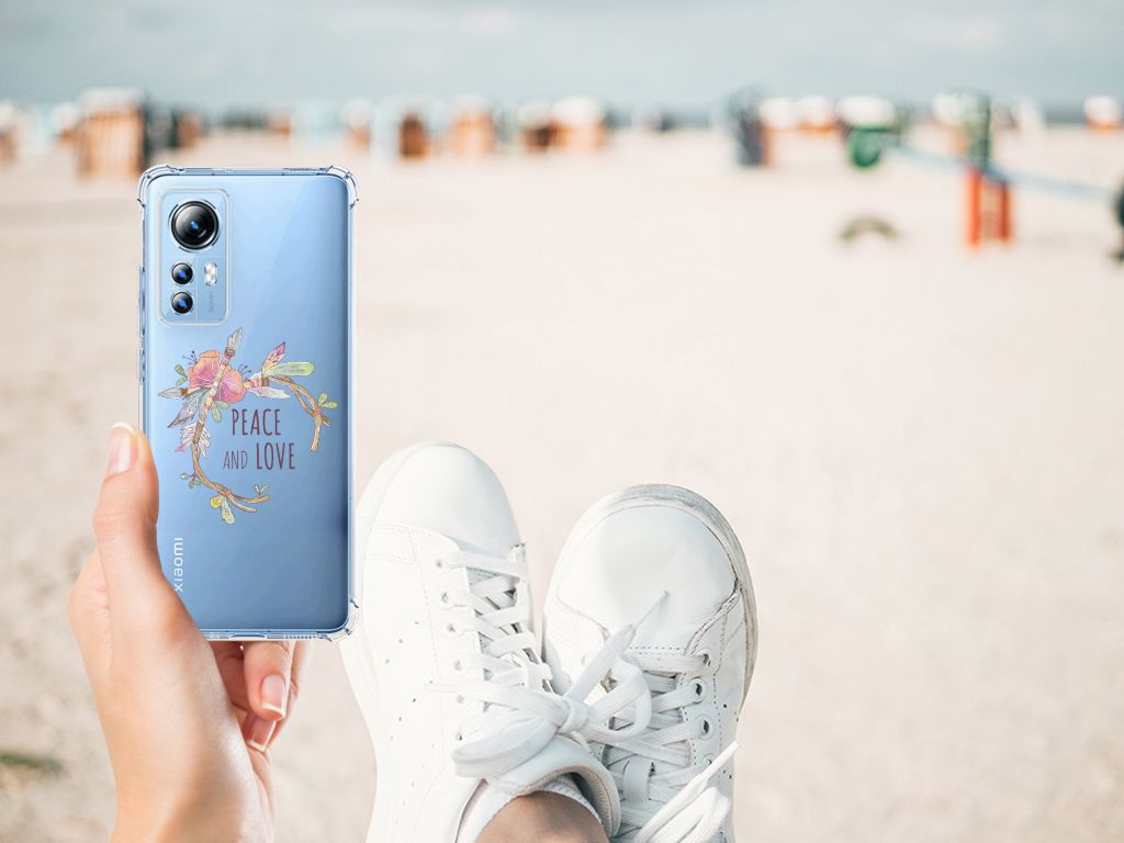 Xiaomi 12 Lite Stevig Bumper Hoesje Boho Text B2C Telecom