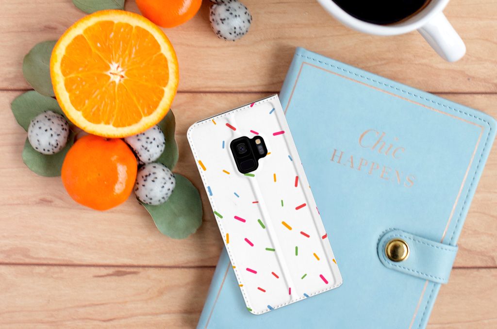 Samsung Galaxy S9 Flip Style Cover Donut Roze