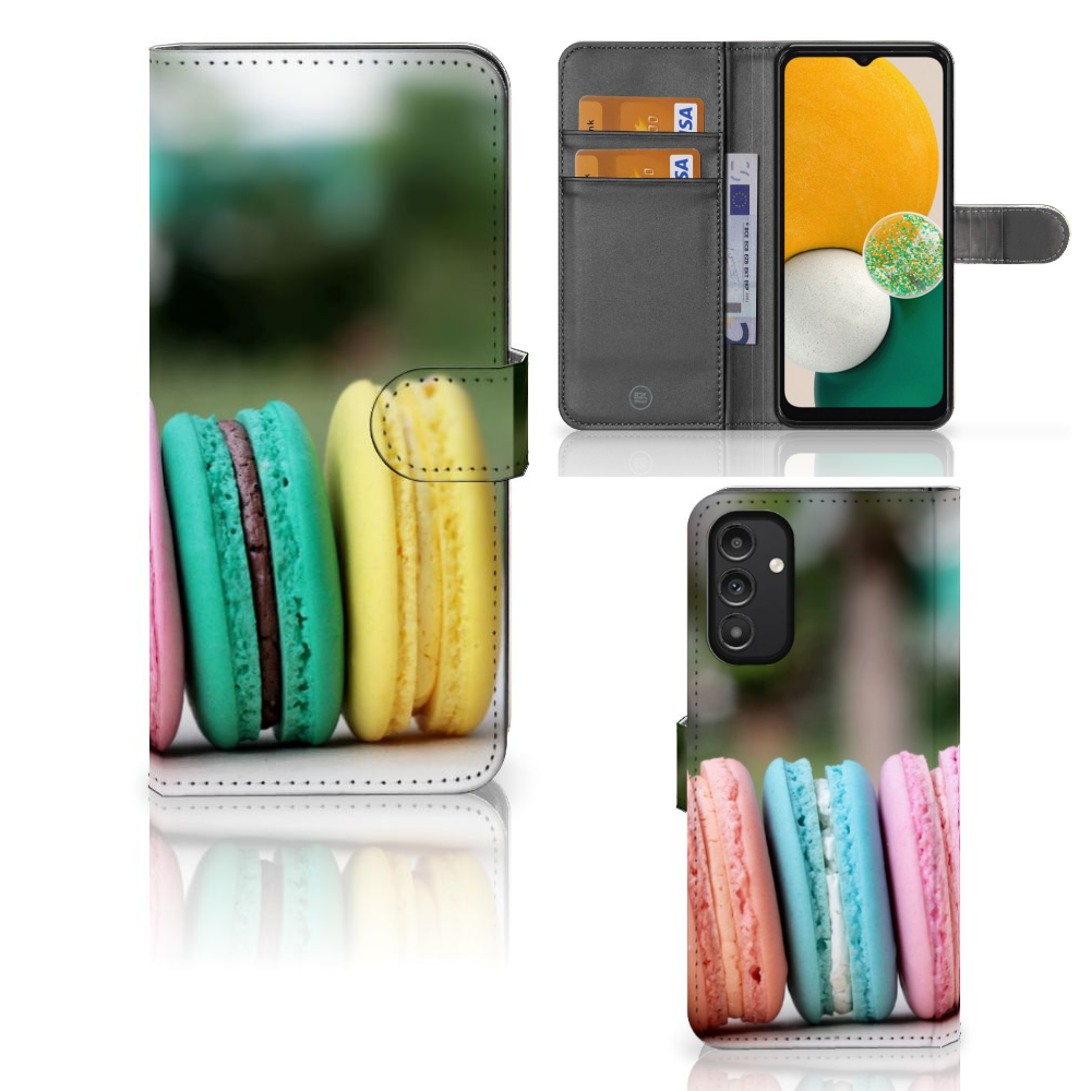 Samsung Galaxy A14 4G Book Cover Macarons with colorful macarons design showcasing vibrant pastel colors.